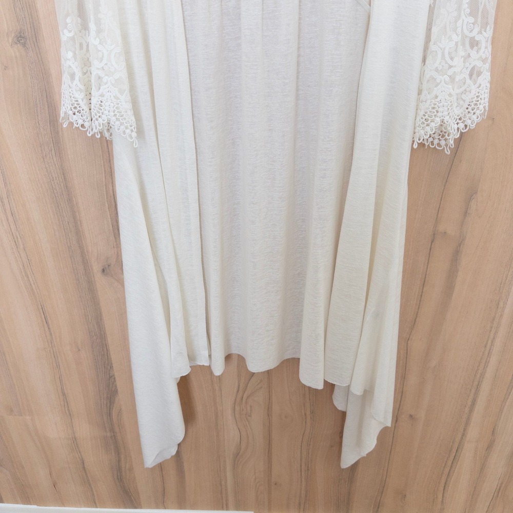 Cotton Bleu Lace Cardigan Medium‎ White Boho Coastal Festival Cottage Fairy - Picture 3 of 8